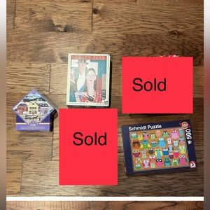 Set of 3 Puzzles 500 pieces EUC